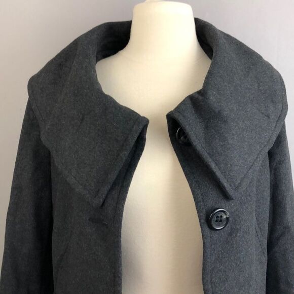 COPY - BCBG Grey Wool Coat - Picture 3 of 8